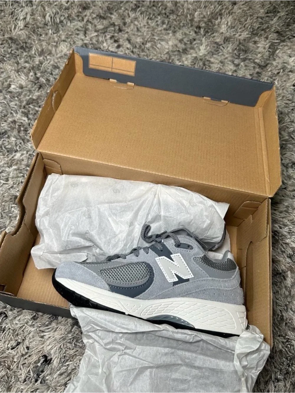 New Balance 2002r Grey & White Sneakers
